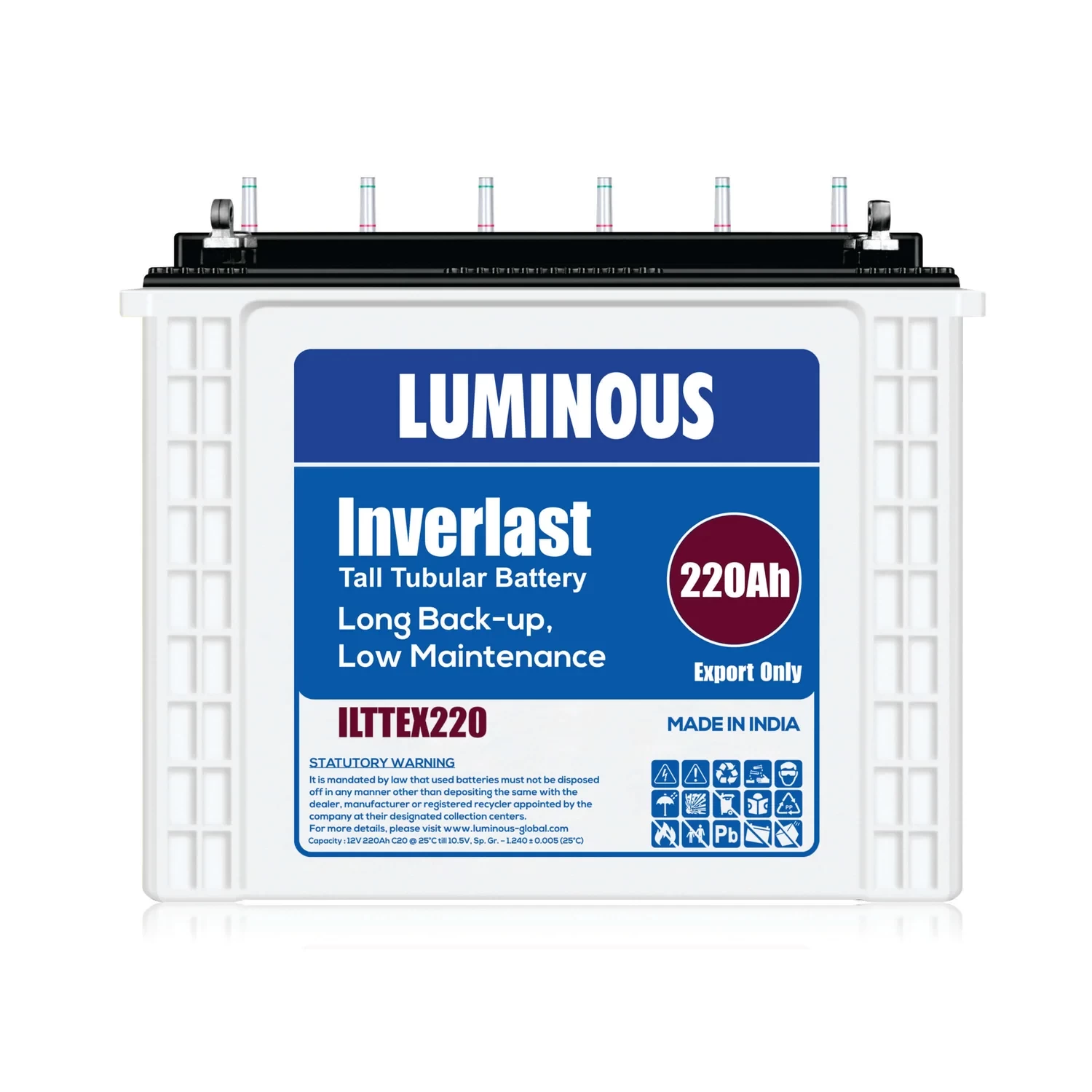 Luminous 220AH /12V Inverlast Tall Tubular Battery