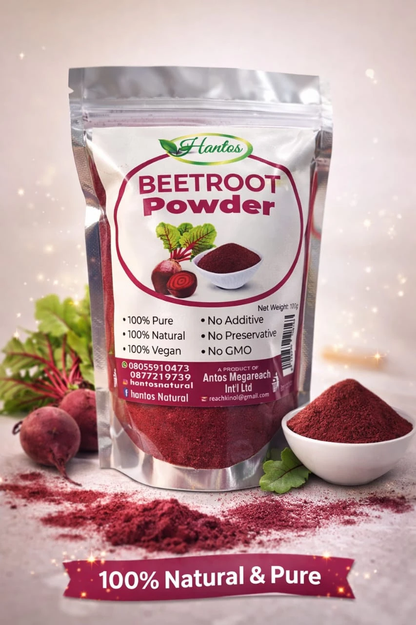 Hantos 100% Pure Organic Beetroot Powder (100g) – Natural Blood Booster & Health Supplement