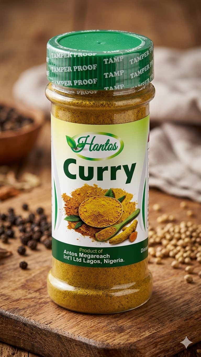 Hantos Natural Ground Curry Powder – Rich Aroma & Flavor for Jollof, Stews, and Fried Rice