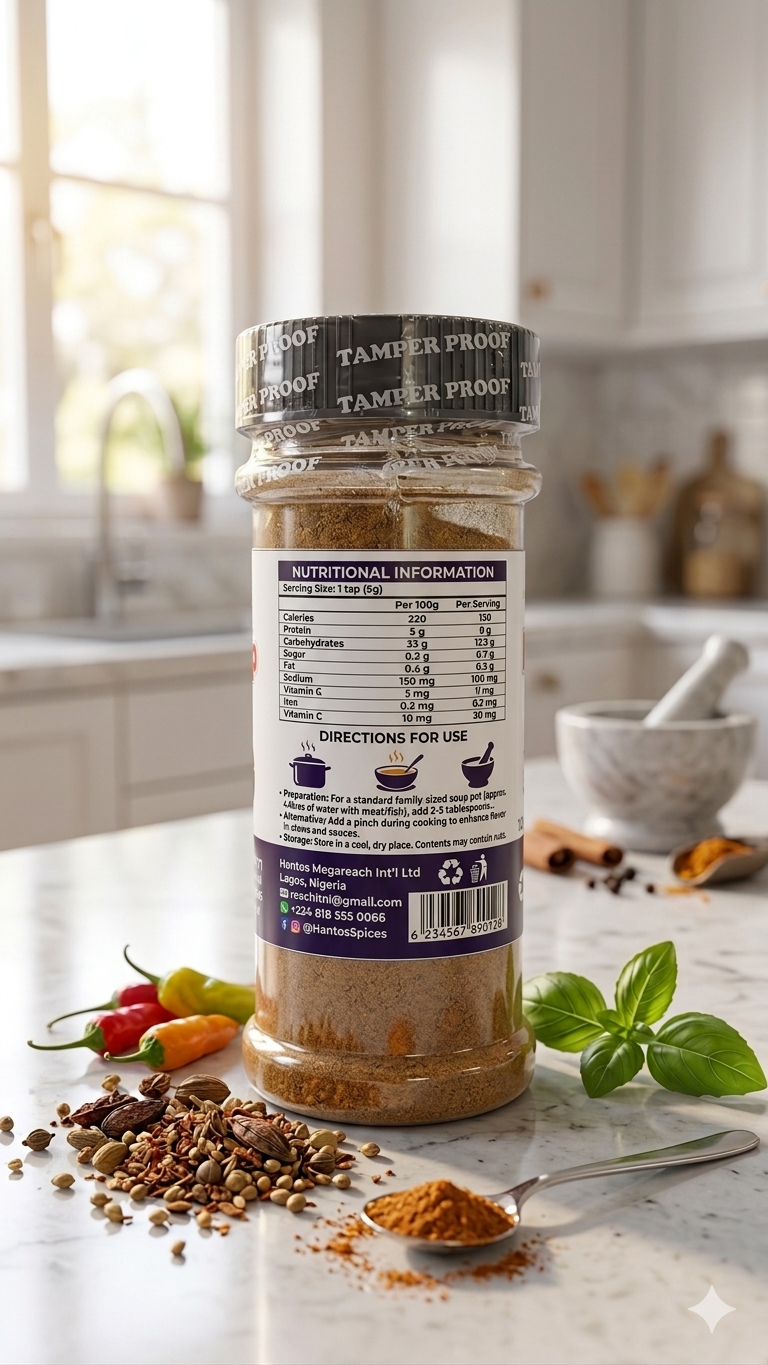 Hantos Authentic Nigerian Pepper Soup Spice Mix - Rich Flavor, Easy Cooking