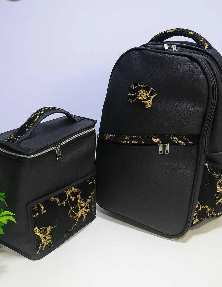 Premium 3-in-1 Handmade School Bag Set - Waterproof Backpack, Insulated Lunchbag & Matching Purse Combo